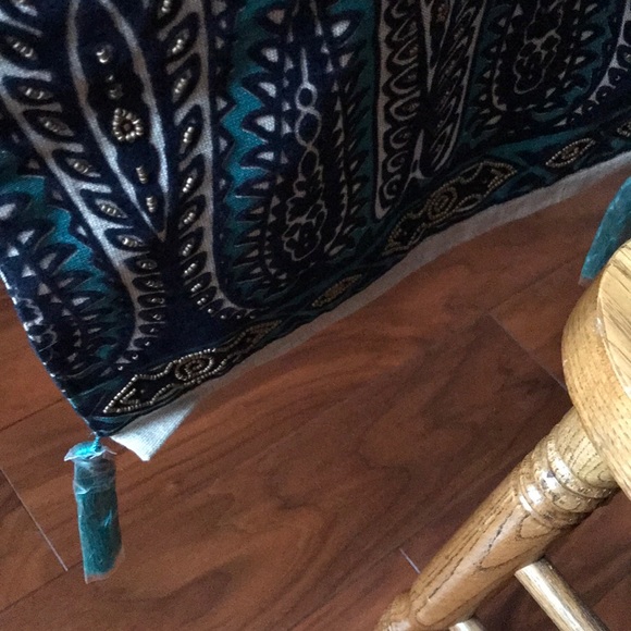 NEW Pier 1 teal beaded table runner boho India - Picture 6 of 6